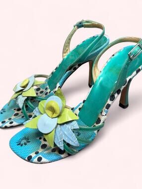 Vintage Stuart Weitzman Floral Slingback Heels
